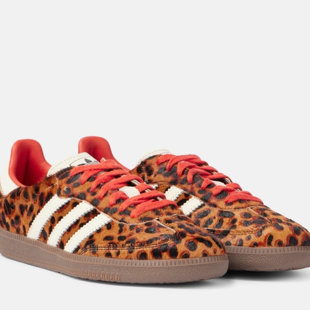 Adidas Animal Print Sneakers with Red Highlights